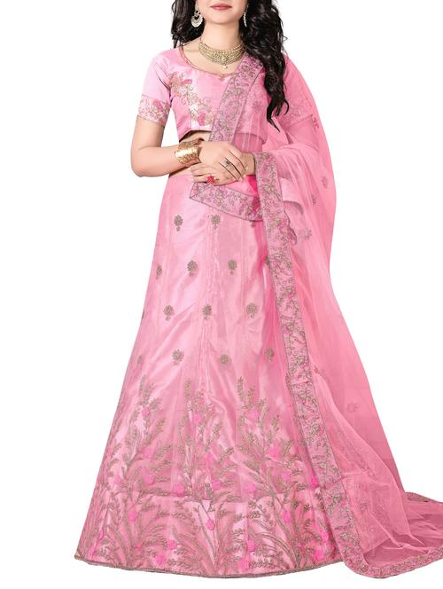 embroidered a-line lehenga - 16136567 - Very Small Image - 1