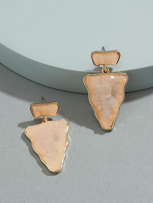 pink metal drop earring - 16136735 - Very Small Image - 1