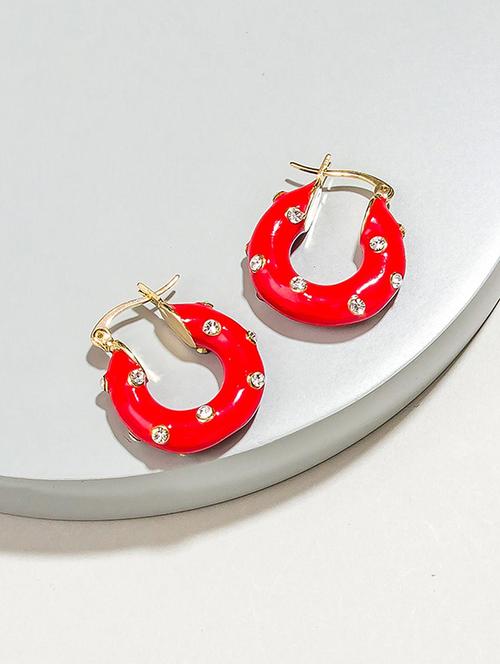 red metal drop earring - 16136737 - Very Small Image - 1