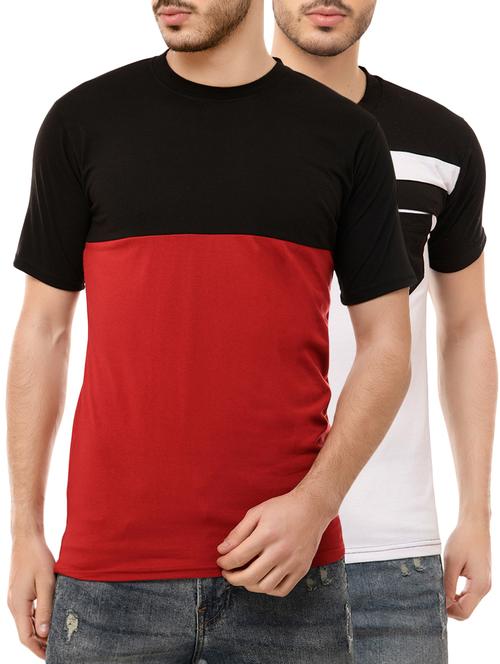 multi colored cotton blend combo t-shirt (set of 2) - 16137153 - Very Small Image - 1