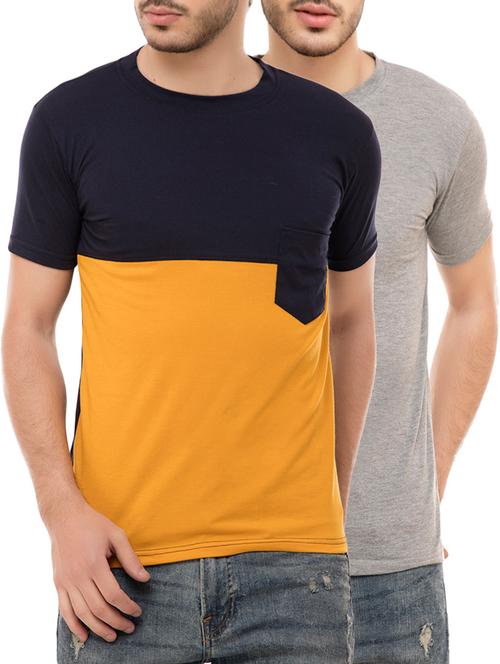 multi colored cotton blend combos t-shirt (set of 2) - 16137169 - Very Small Image - 1