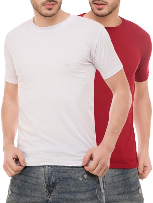 multi colored cotton blend combos t-shirt (set of 2) - 16137193 - Very Small Image - 1