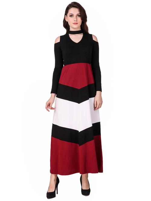 color block cold shoulder top - 16137586 - Very Small Image - 1