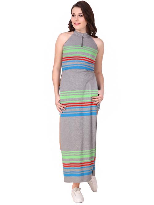 zip up mock neck striped tunic - 16137632 - Very Small Image - 1