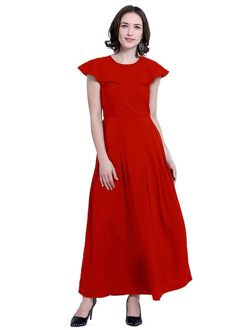 ruffle sleeved maxi dress - 16137782 - Very Small Image - 1