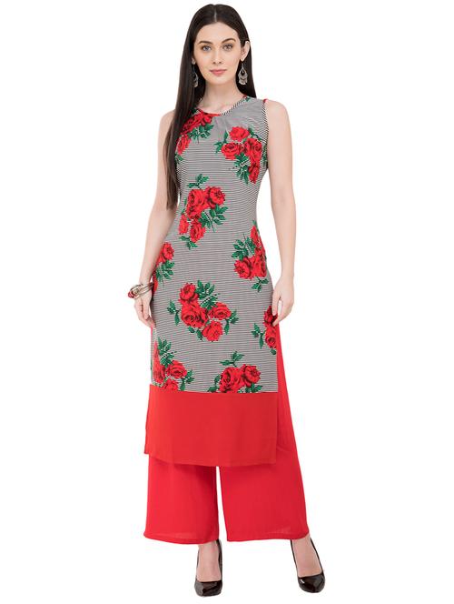 floral straight kurta - 16138578 - Very Small Image - 1
