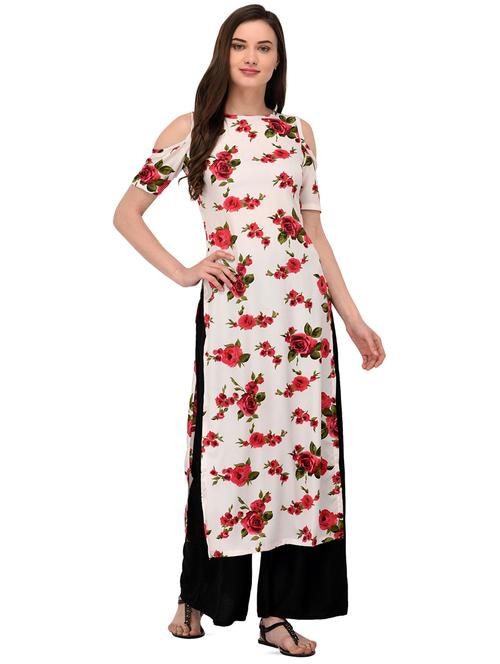 floral straight kurta - 16138589 - Very Small Image - 1
