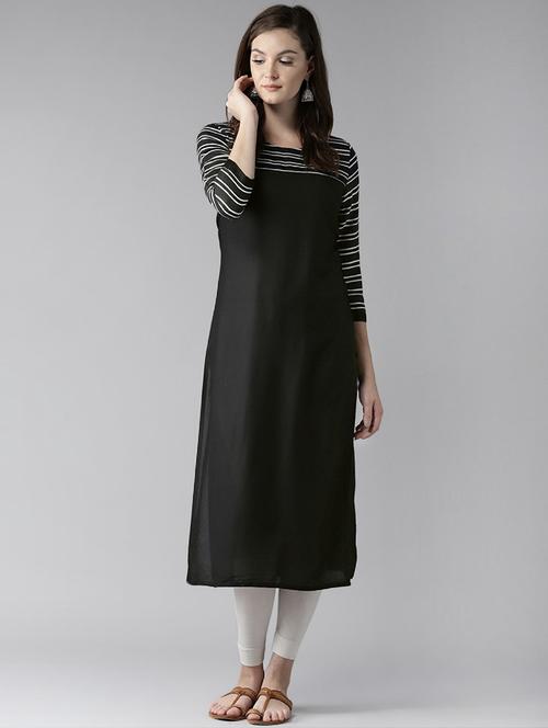printed yoke straight kurta - 16138593 - Very Small Image - 1