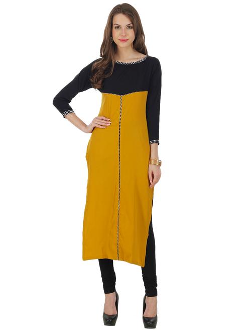 contrast straight kurta - 16138594 - Very Small Image - 1