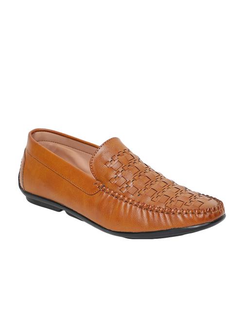 tan leatherette slip on loafers - 16138741 - Very Small Image - 1