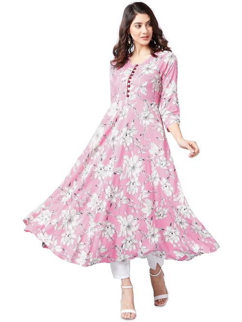 floral print flared kurta - 16138829 - Very Small Image - 1