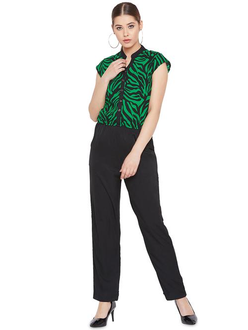 animal print button detail jumpsuit - 16139828 - Very Small Image - 1