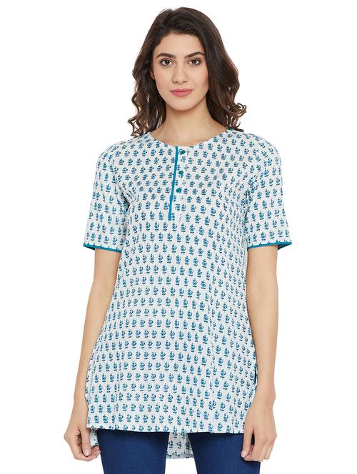 back pleat short sleeved tunic - 16139903 - Very Small Image - 1