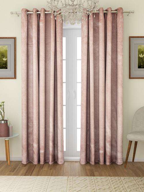solid eyelet velvet blackout curtains for door 7 feet, set of 2 - 16140167 - Very Small Image - 1
