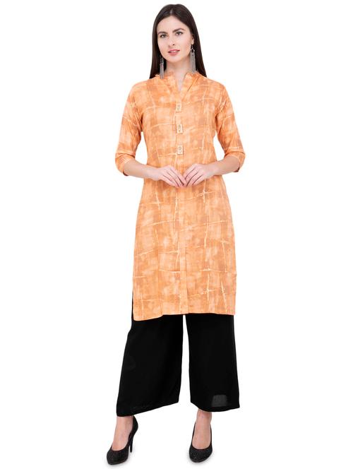 printed straight kurta - 16140602 - Very Small Image - 1