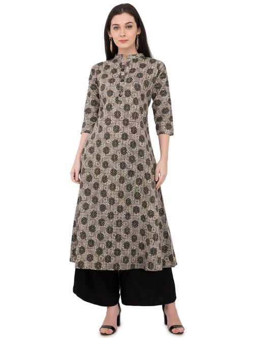 printed a-line kurta - 16140623 - Very Small Image - 1