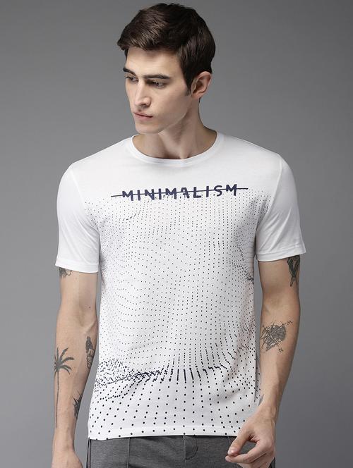 white cotton front print tshirt - 16140788 - Very Small Image - 1