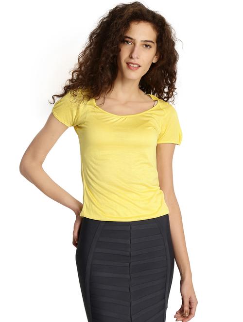 scoop neck solid top - 16140932 - Very Small Image - 1