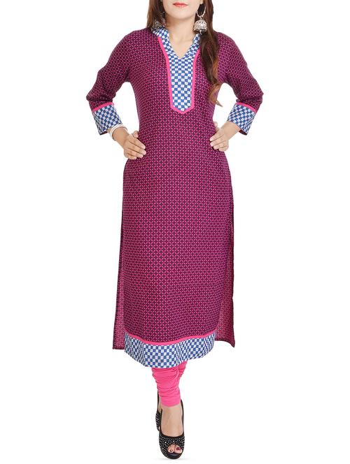 printed straight kurta - 16141743 - Very Small Image - 1