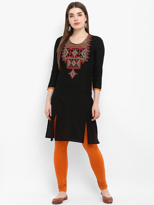 embroidered straight kurta - 16141761 - Very Small Image - 1
