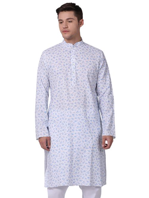 white floral printed long kurta - 16141797 - Very Small Image - 1