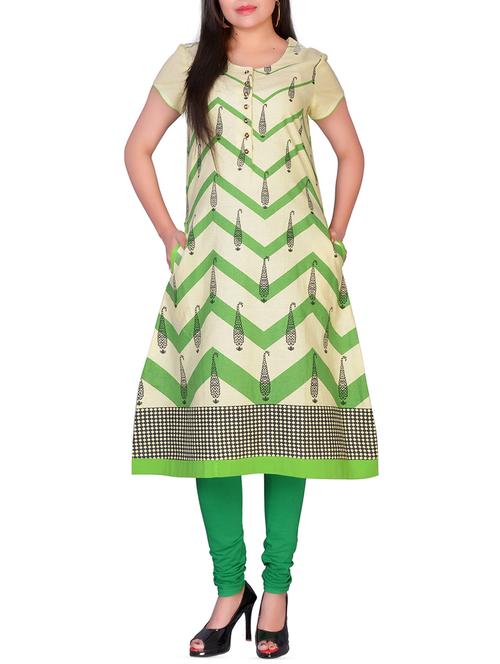 chevron a-line kurta - 16142175 - Very Small Image - 1