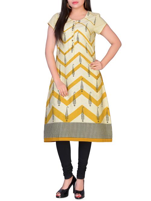 chevron a-line kurta - 16142176 - Very Small Image - 1