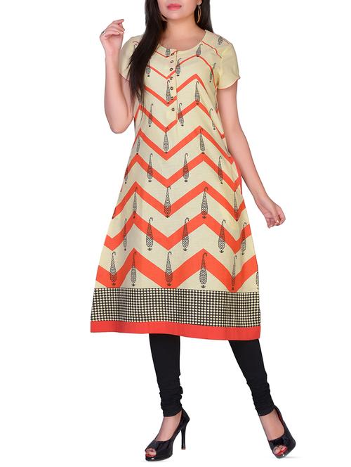 chevron a-line kurta - 16142177 - Very Small Image - 1