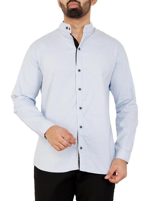 light blue solid casual shirt - 16142529 - Very Small Image - 1