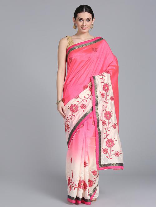 ombre embroidered saree with blouse - 16142982 - Very Small Image - 1