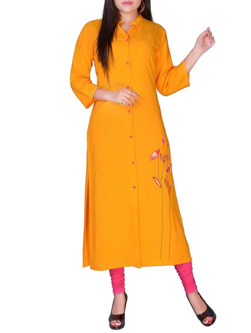 solid straight kurta - 16143150 - Very Small Image - 1