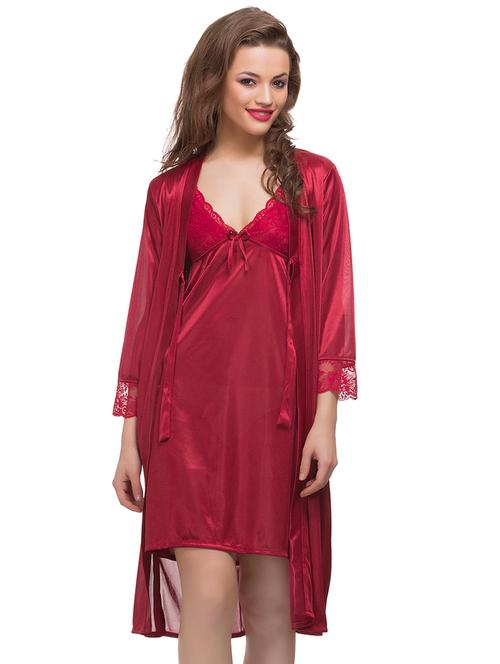 lace detail nightwear set - 16157439 - Very Small Image - 1
