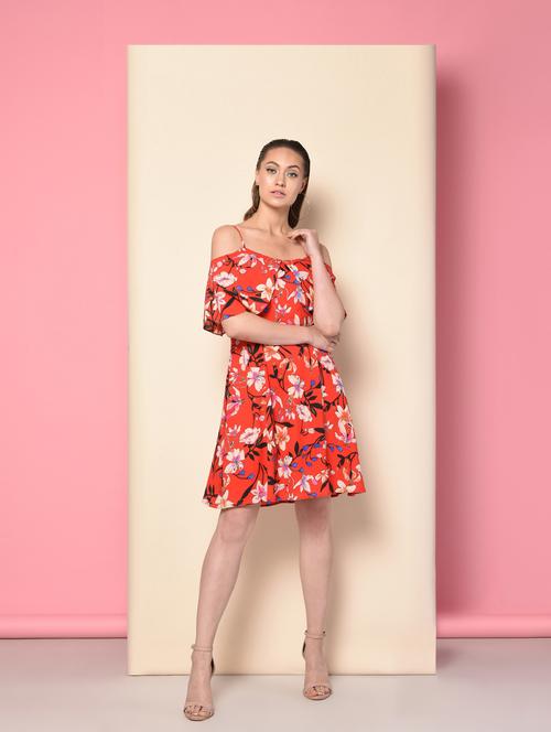 floral pleated a-line dress - 16157843 - Very Small Image - 1