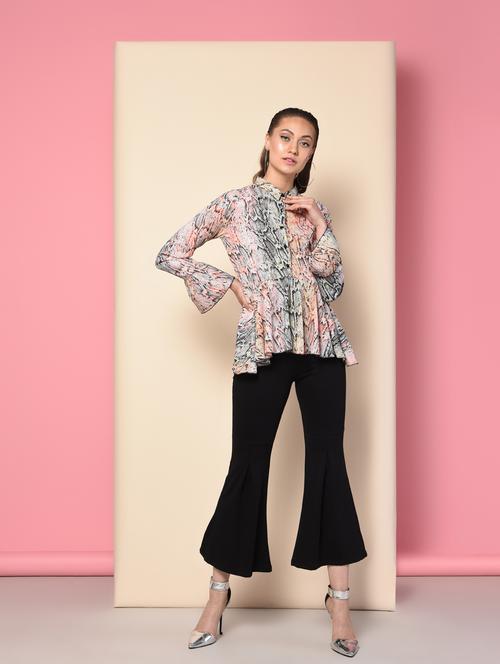 snake print ruffle top - 16157859 - Very Small Image - 1