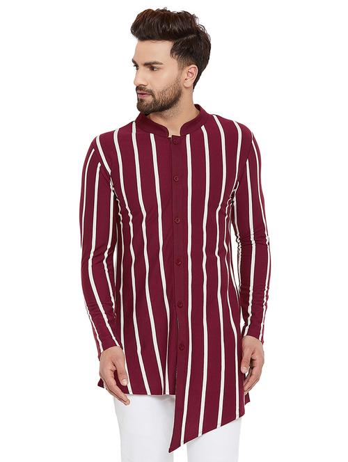 red striped asymmetric kurta - 16157888 - Very Small Image - 1