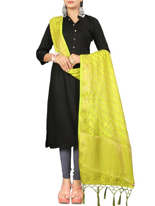 yellow silk dupatta - 16158108 - Very Small Image - 1