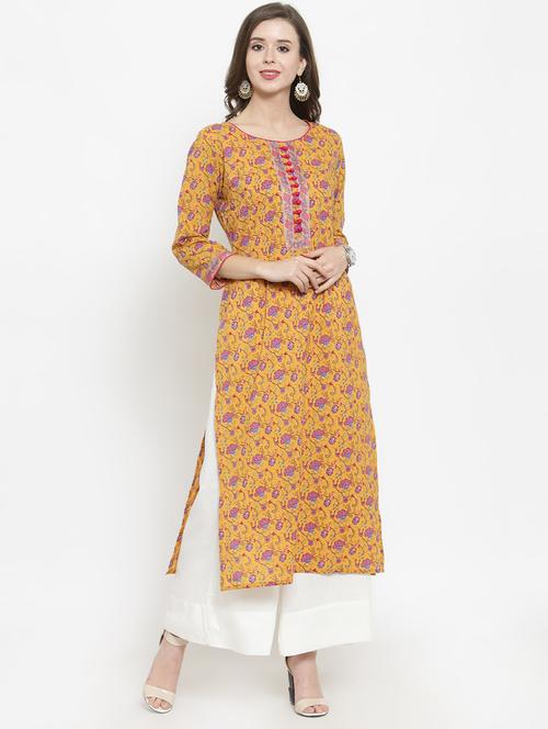 floral print kurta with palazzo set - 16158709 - Very Small Image - 1