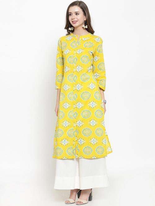 floral printed kurta with palazzo set - 16158724 - Very Small Image - 1