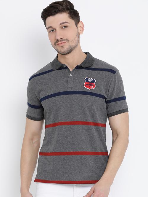 grey striped polo tshirt - 16158969 - Very Small Image - 1