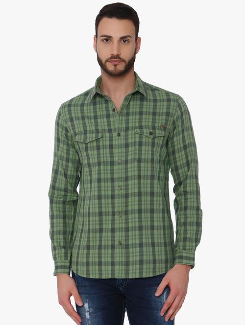 green checkered casual shirt - 16165094 - Very Small Image - 1