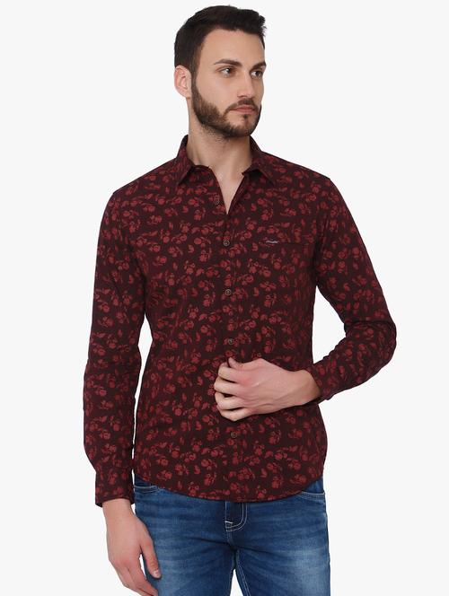 red floral printed casual shirt - 16165132 - Very Small Image - 1