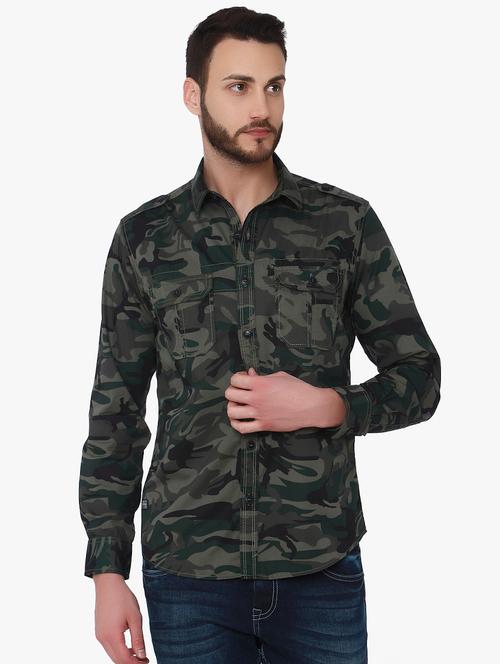 multicolor camouflage printed casual shirt - 16165139 - Very Small Image - 1