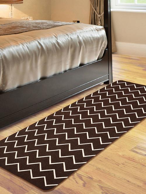 cotton multi purpose jacquard kitchen/bedside runner -70x200 cm, brown - 16165362 - Very Small Image - 1