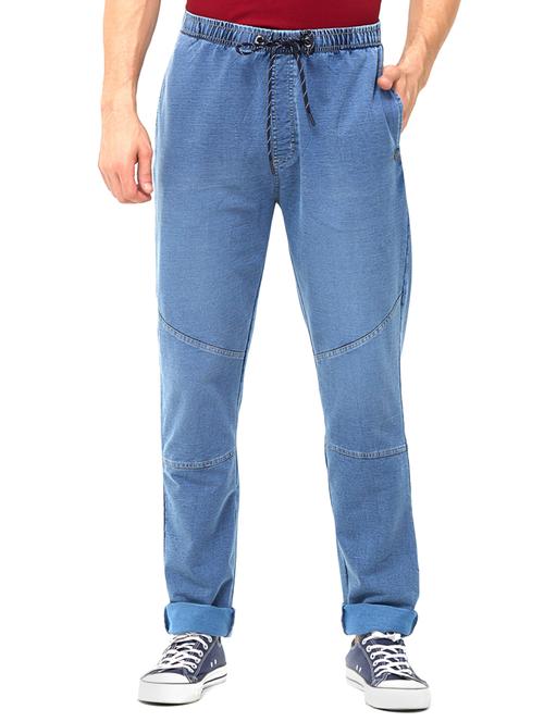 blue solid full length track pant - 16165412 - Very Small Image - 1