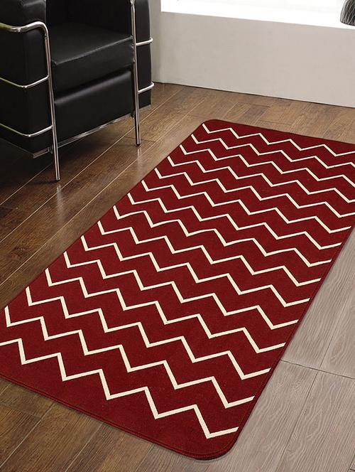 cotton multi purpose small jacquard runner -70x130 cm, maroon - 16165462 - Very Small Image - 1