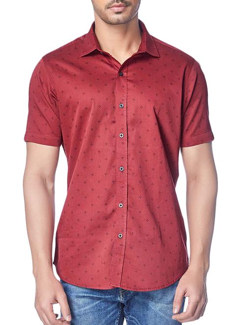 red printed casual shirt - 16165463 - Very Small Image - 1