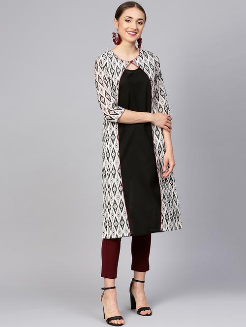 printed straight kurta - 16165628 - Very Small Image - 1