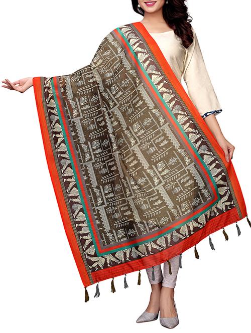 conversational printed dupatta - 16165829 - Very Small Image - 1