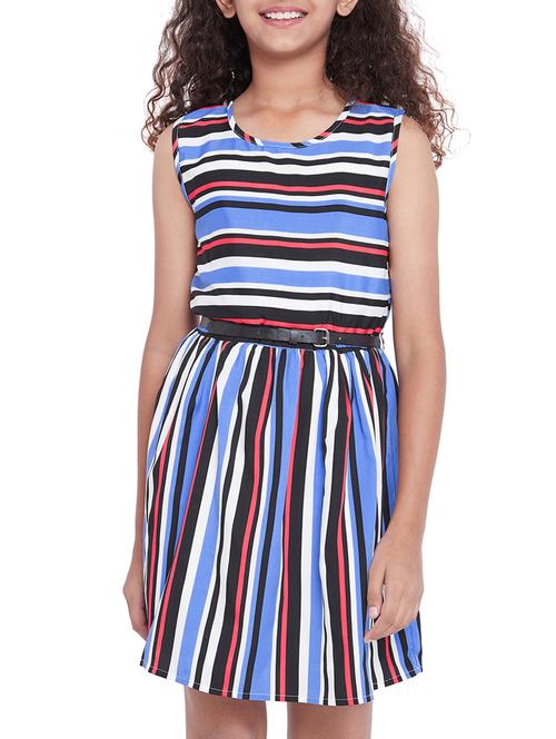 blue polyester frock - 16166107 - Very Small Image - 1