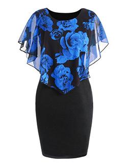 floral asymmetric overlay dress - 16166395 - Very Small Image - 1